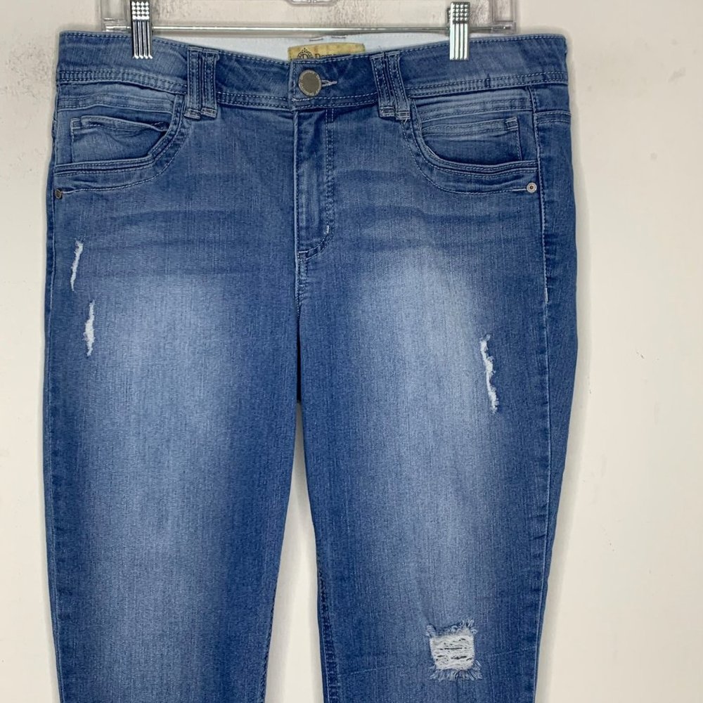 Democracy AB Technology Jeans Size 12 Blue Denim Distressed Casual - Picture 6 of 7